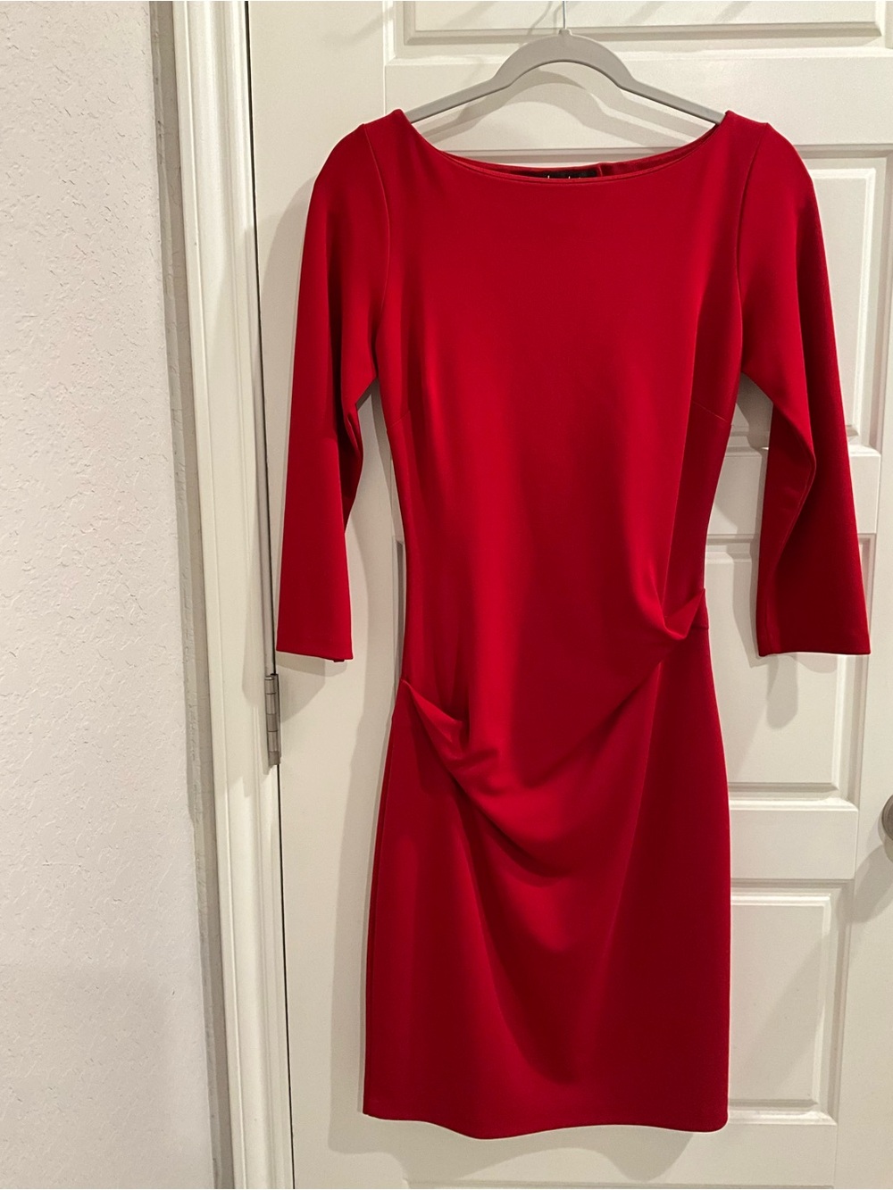 Nicole Miller Red Long-Sleeve Sheath Dress